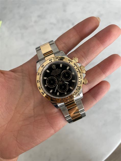 rolex daytona 2 tone black face ebay